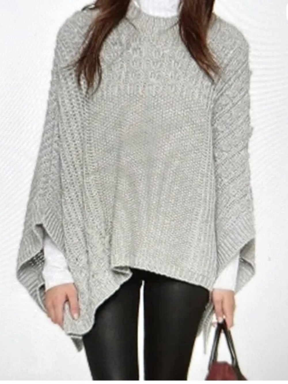 Club Monaco Cable-Knit Poncho Sweater Alpaca Merino Wool, M/L